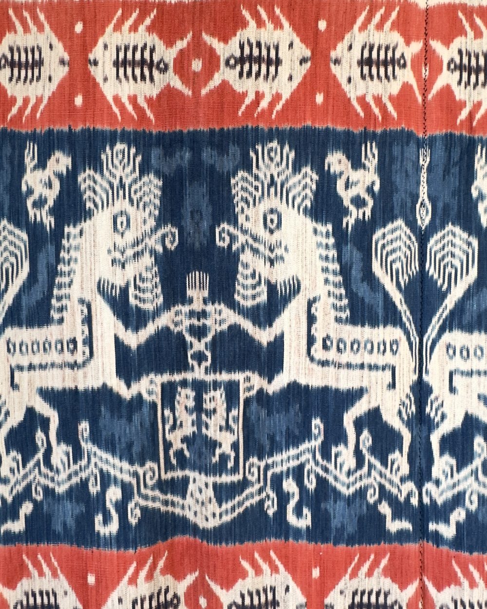 Indonesian Traditional Textile | Sumba Hinggi Tribal Man Ikat Blanket Wall Hanging | Marapu Traditional Ceremonial Cloth
