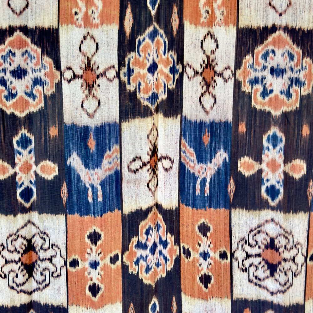 orange indigo and black sumba ikat