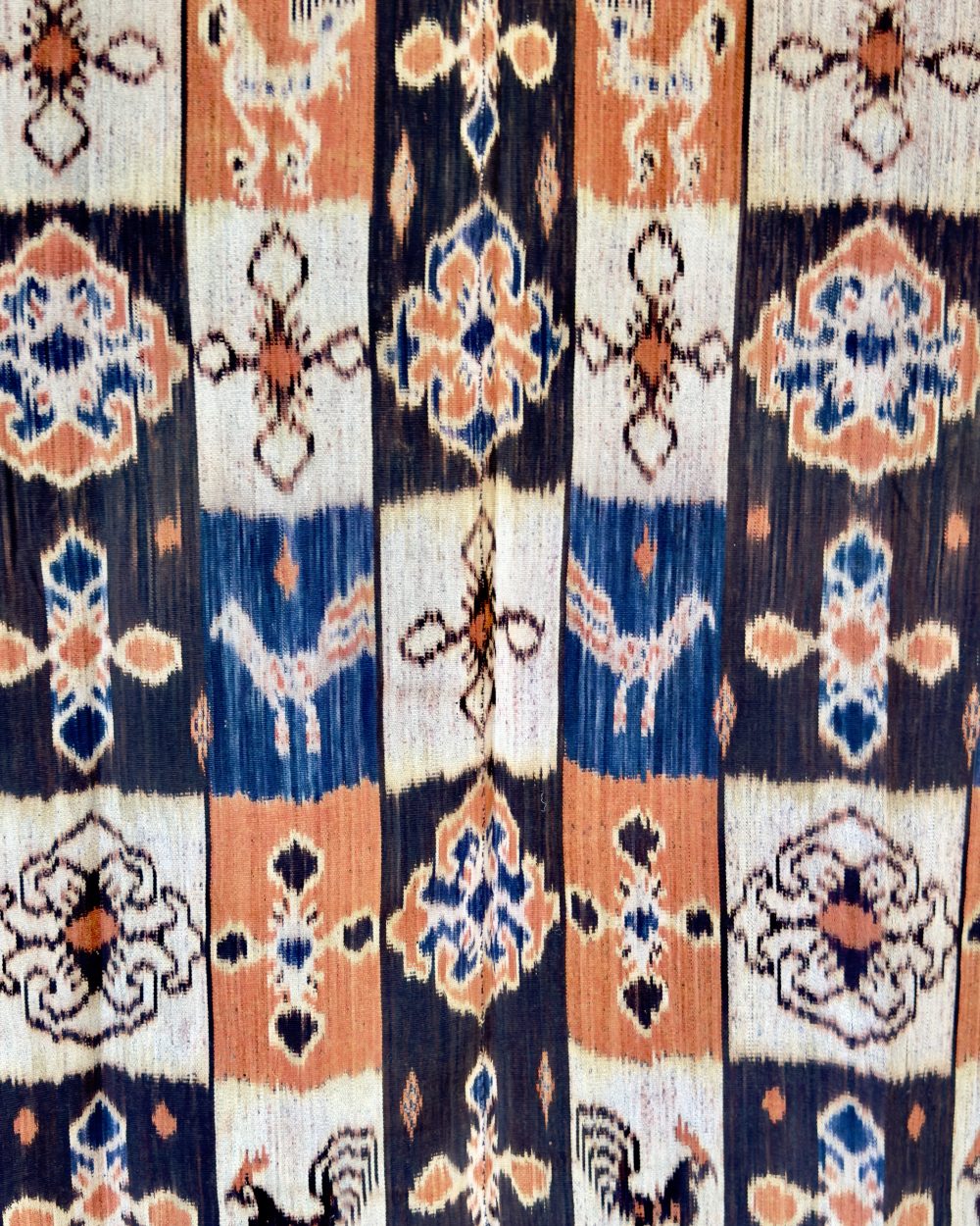 orange indigo and black sumba ikat